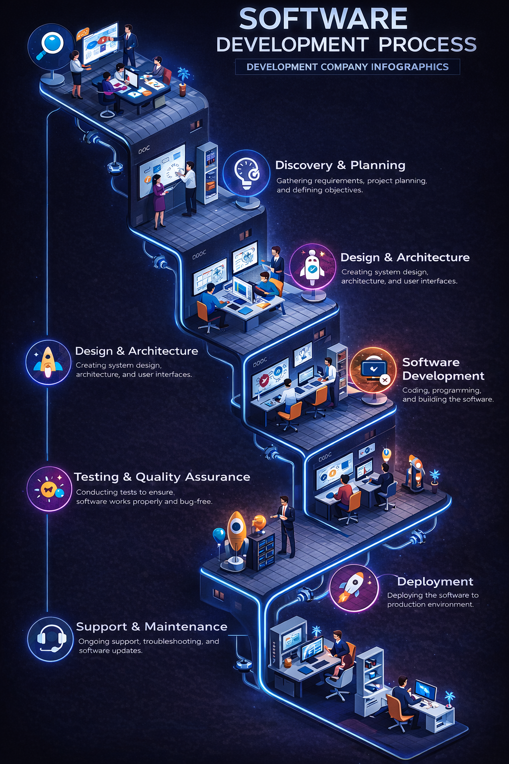 Software Development Process Infographic - EmperorSmartSolution